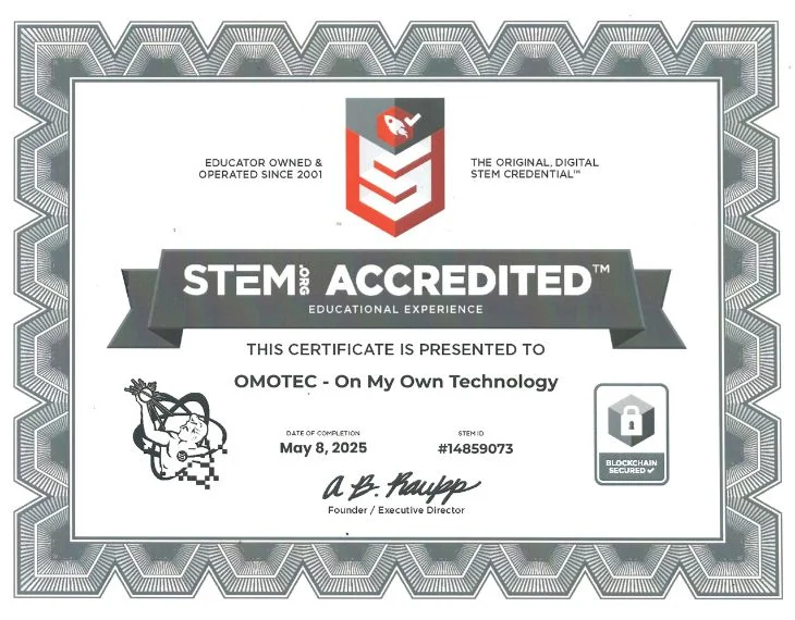 OMOTEC is Certified by STEM.ORG